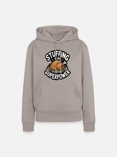 Lustiger Thanksgiving Truthahn - Frauen Premium Bio Hoodie - Taupe