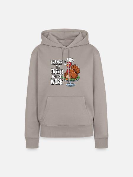 Lustiger Thanksgiving Truthahn - Frauen Premium Bio Hoodie - Taupe