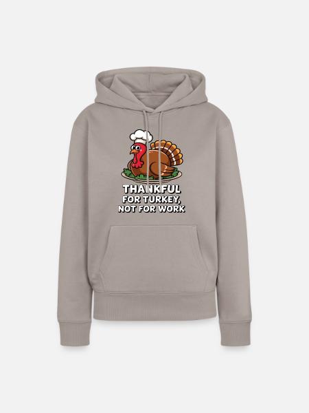 Lustiger Thanksgiving Truthahn - Frauen Premium Bio Hoodie - Taupe