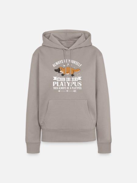 Schnabeltier - Frauen Premium Bio Hoodie - Taupe