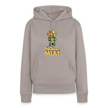 Vegetarier - Frauen Premium Bio Hoodie - Taupe - Vorne - Julia (174cm)