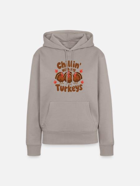 Lustiger Thanksgiving Truthahn - Frauen Premium Bio Hoodie - Taupe