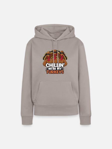 Lustiger Thanksgiving Truthahn - Frauen Premium Bio Hoodie - Taupe