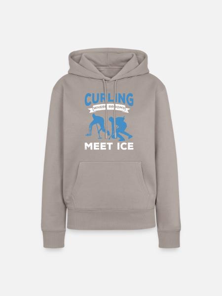 Curling Sport Curling - Frauen Premium Bio Hoodie - Taupe