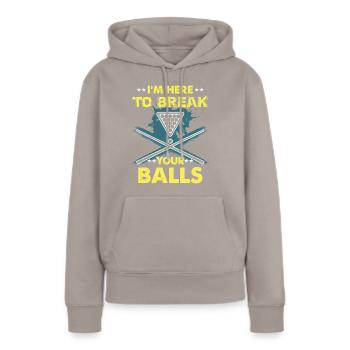 Billardspieler Geschenk Billard Queue Billardtisch - Frauen Premium Bio Hoodie - Taupe - Vorne - Julia (174cm)
