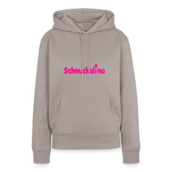 Schnuckeline - Frauen Premium Bio Hoodie - Taupe - Vorne - Julia (174cm)