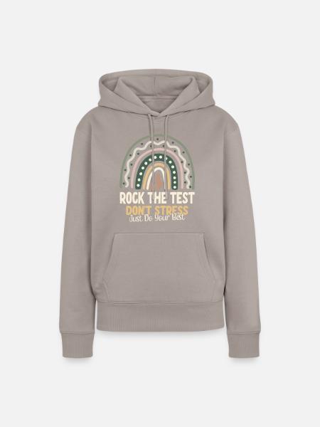 Rock den Test - Frauen Premium Bio Hoodie - Taupe