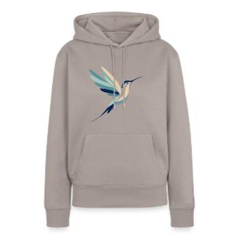 Kolibri im Flug - Frauen Premium Bio Hoodie - Taupe - Vorne - Julia (174cm)