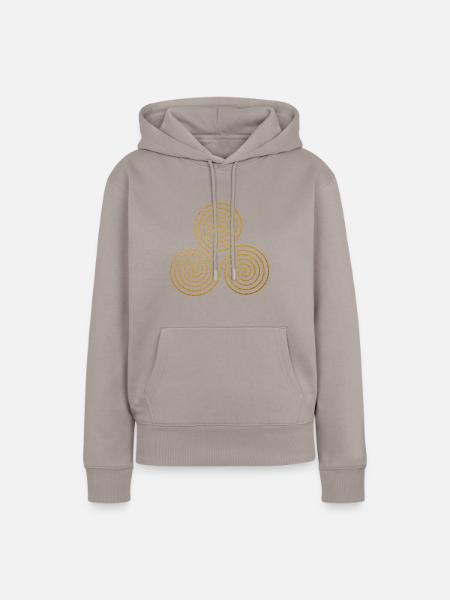 Gold Triskele - Frauen Premium Bio Hoodie - Taupe