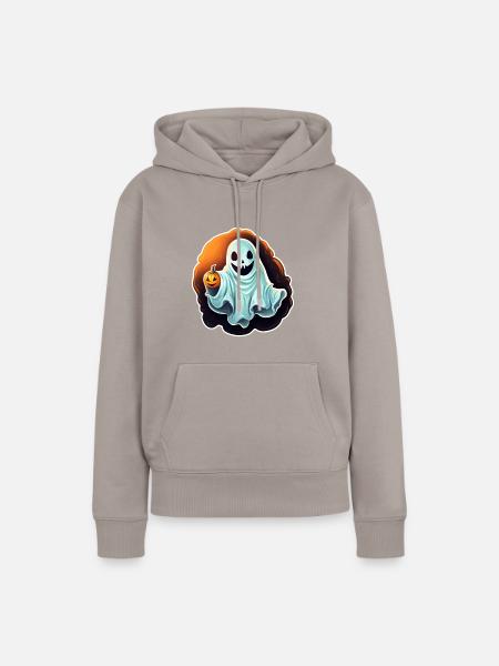 Halloween-Geist - Frauen Premium Bio Hoodie - Taupe