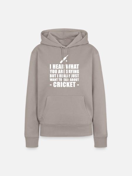 Lustige Cricket-Geschenk-Idee - Frauen Premium Bio Hoodie - Taupe