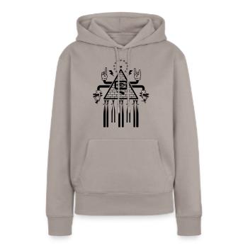 nwo - Sweat à capuche Premium bio Femme - taupe - Devant - Julia (174cm)