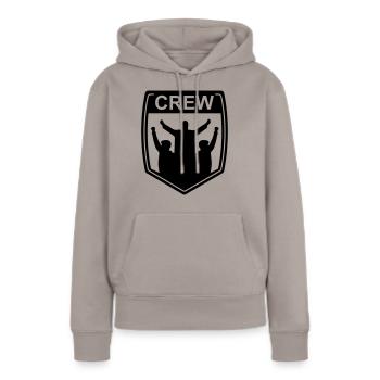 crew - Sweat à capuche Premium bio Femme - taupe - Devant - Julia (174cm)