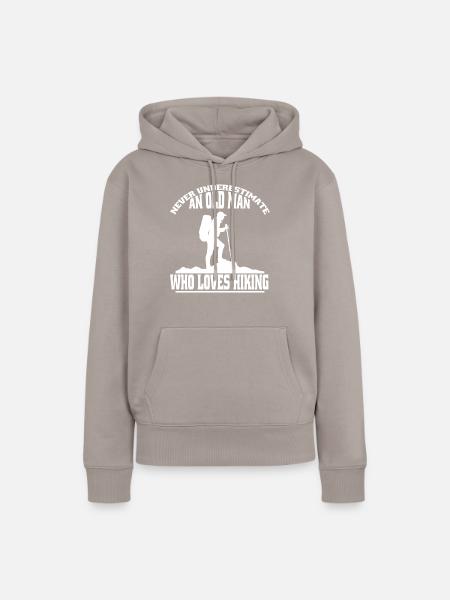 Wandern Bergwandern Wanderung Bergwanderer - Frauen Premium Bio Hoodie - Taupe
