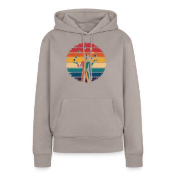 Rétro Vintage Jonglage Cirque Artiste Cadeaux - Sweat à capuche Premium bio Femme - taupe - Devant - Julia (174cm)
