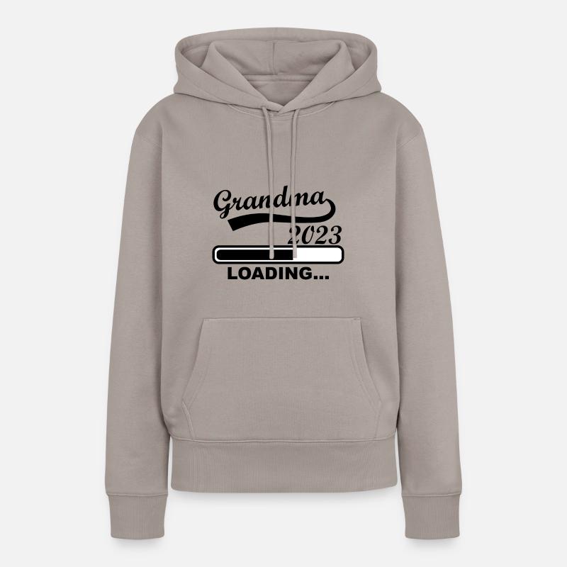 Mamie 2023 loading - Sweat à capuche Premium bio Femme - taupe