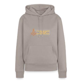 Freimaurer Winkel & Zirkel FREEMASON Prince Hall - Frauen Premium Bio Hoodie - Taupe - Vorne - Julia (174cm)