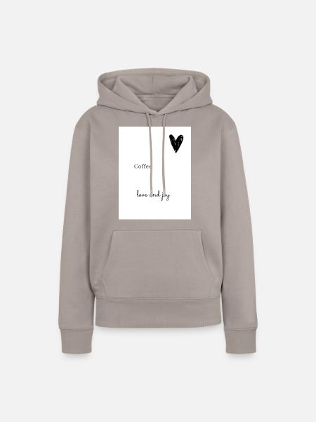 COFFEE - Frauen Premium Bio Hoodie - Taupe