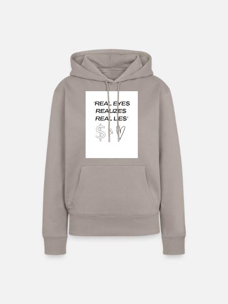 REAL EYES - Frauen Premium Bio Hoodie - Taupe