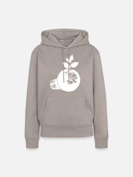 Blüh auf mit Grün - Frauen Premium Bio Hoodie - Taupe