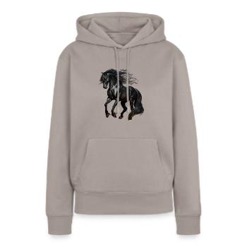 Beau design de cheval pour les filles - Sweat à capuche Premium bio Femme - taupe - Devant - Julia (174cm)