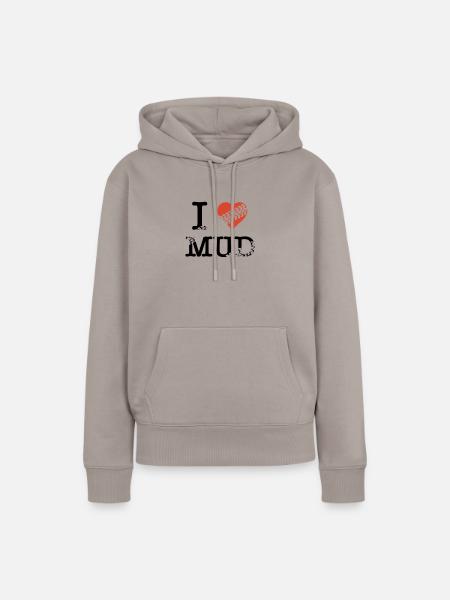 Ich liebe Schlamm - Frauen Premium Bio Hoodie - Taupe