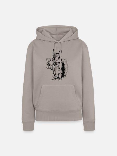 EICHHÖRNCHEN GRAPHIK - Frauen Premium Bio Hoodie - Taupe
