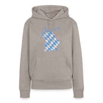 Bayern - Frauen Premium Bio Hoodie - Taupe - Vorne - Julia (174cm)