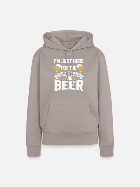 Halbzeit-werbespots Und Bier-t-shirt - Frauen Premium Bio Hoodie - Taupe