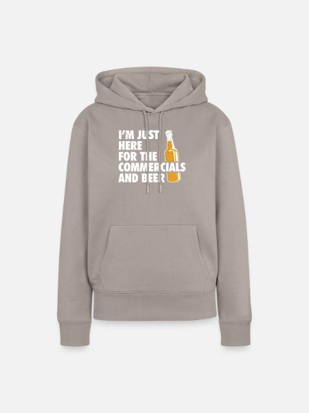 Halbzeit-werbespots Und Bier-t-shirt - Frauen Premium Bio Hoodie - Taupe