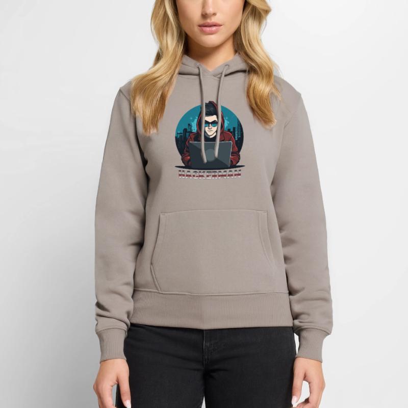 Cool Hacker Coding IT Specialist Hackerman Women’s Premium Organic Hoodie