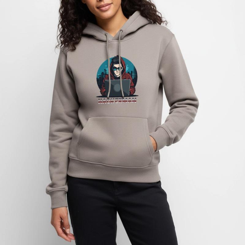 Cool Hacker Coding IT Specialist Hackerman Women’s Premium Organic Hoodie