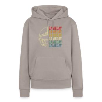 Retro Football Gameday American Football - Frauen Premium Bio Hoodie - Taupe - Vorne - Julia (174cm)