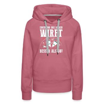 Lustiges Darter Duo Motiv Tee - Frauen Premium Bio Hoodie - Malve - Vorne - Isabella (175cm)