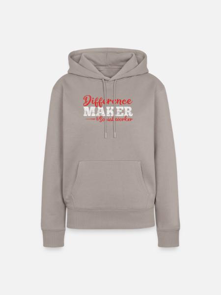Difference Maker Proud Sozialarbeiter - Frauen Premium Bio Hoodie - Taupe