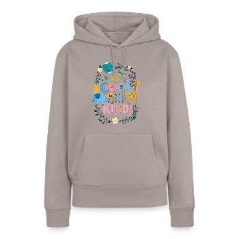 Play-Doh Animaux Avec Slogan It's Cool To Be Kind - Sweat à capuche Premium bio Femme - taupe - Devant - Julia (174cm)