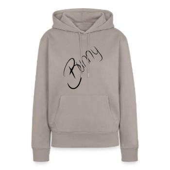 Lapin en lettrage sexy de lapin érotique anglais - Sweat à capuche Premium bio Femme - taupe - Devant - Julia (174cm)