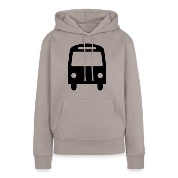 Bus,Omnibus,Schulbus,Kfz - Frauen Premium Bio Hoodie - Taupe - Vorne - Julia (174cm)