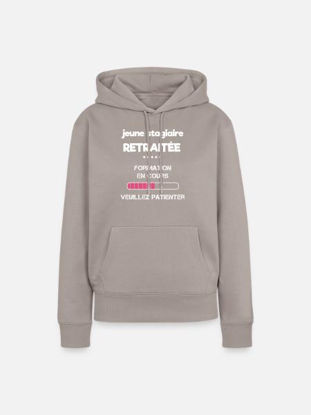 Idée cadeau femme retraitée - Sweat à capuche Premium bio Femme - taupe