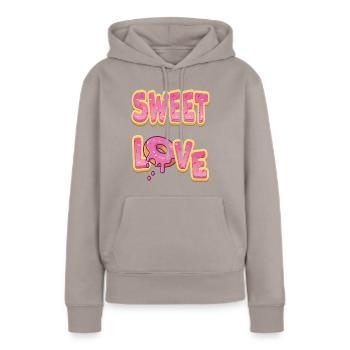 Sweet Love Donut Fastnachtsküchle Kräppel - Frauen Premium Bio Hoodie - Taupe - Vorne - Julia (174cm)