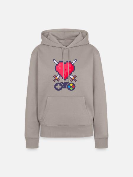 Gaming Nerd - Frauen Premium Bio Hoodie - Taupe