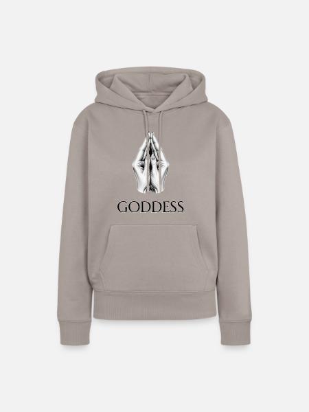GÖTTIN (Untertitel) #053 - Frauen Premium Bio Hoodie - Taupe