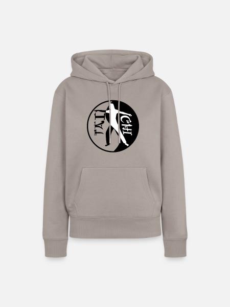 tai chi black - Frauen Premium Bio Hoodie - Taupe