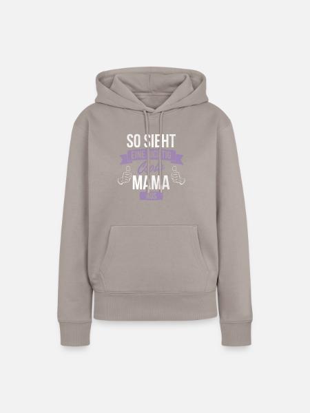 So sieht eine coole Mama aus Mami Muttertag Mama - Frauen Premium Bio Hoodie - Taupe