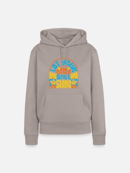 Sommerliche retro-kunst - Frauen Premium Bio Hoodie - Taupe