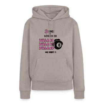Billard Spielerin Billardspiel Billarderin Snooker - Frauen Premium Bio Hoodie - Taupe - Vorne - Julia (174cm)