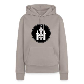 Château de conte de fées Symbole Château - Sweat à capuche Premium bio Femme - taupe - Devant - Julia (174cm)