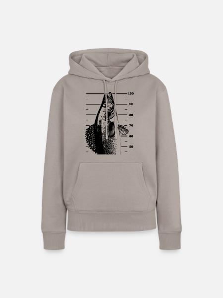 LetzterWurf Meter Zander Anglershirt - Frauen Premium Bio Hoodie - Taupe