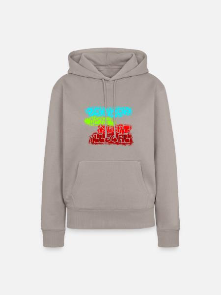 denken nicht illegal türkis - Frauen Premium Bio Hoodie - Taupe