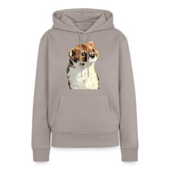 Belette - Sweat à capuche Premium bio Femme - taupe - Devant - Julia (174cm)